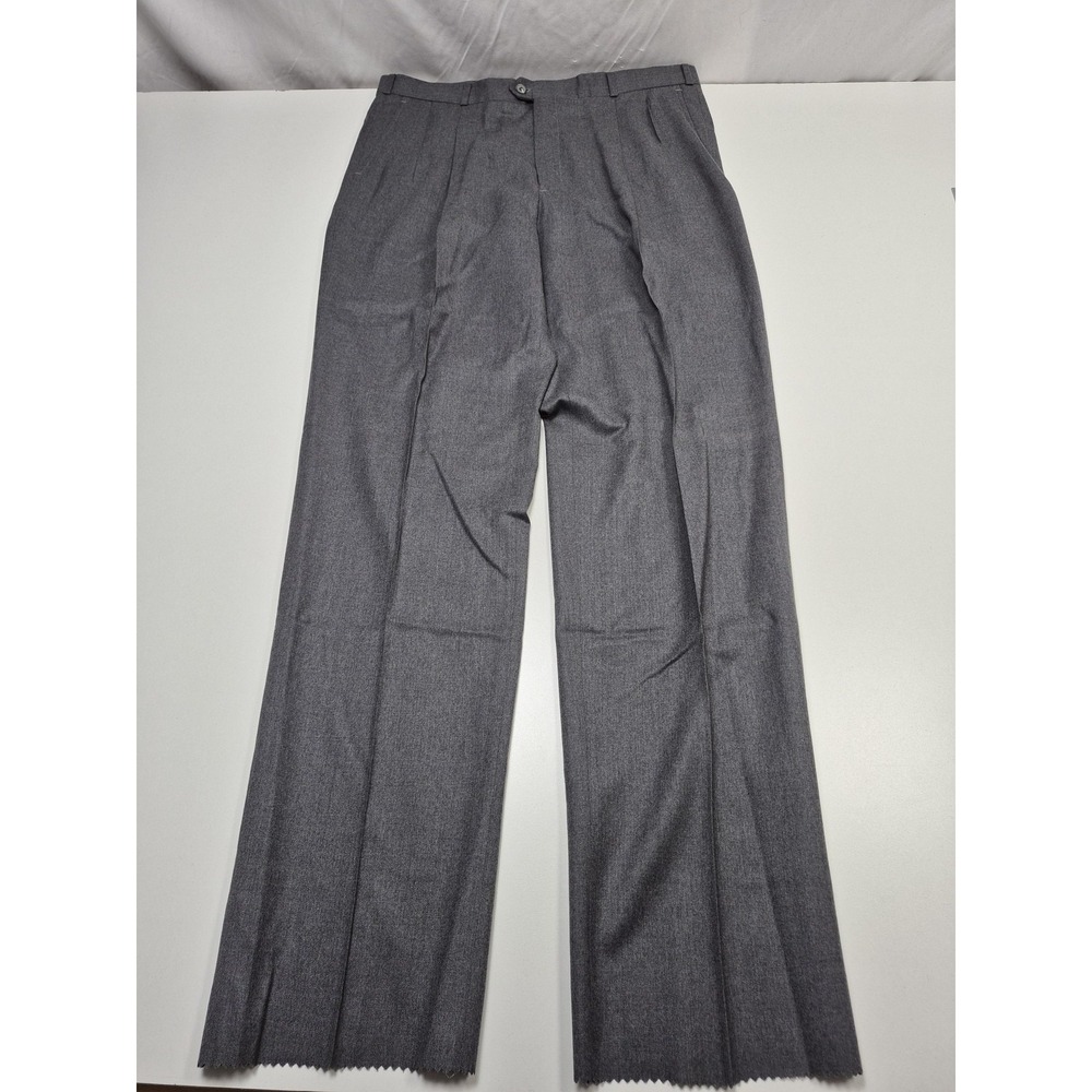 VTG Jaymar Dress Pants Mens 38x36 Gray Wool Pleated Straight Unhemmed USA NWT